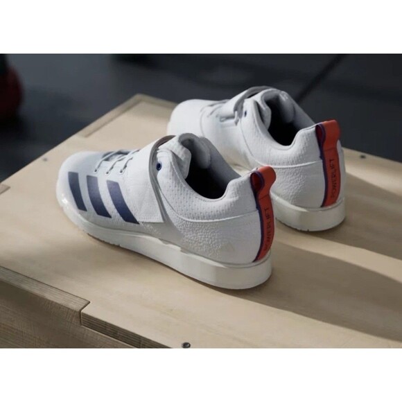 Adidas Powerlift 5 Weightlifting Shoes White Blue JP9878 Men\'s Size 7.5 NEW main image 6